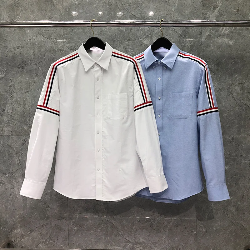 THOM Men‘s Shirt Spring Autumn Fashion Brand Clothes Ribbon Shoulder Vertical Stripe Cotton Oxford Casual Wholesale TB Shirts
THOM Men‘s Shirt Spring Autumn Fashion Brand Clothes Ribbon Shoulder Vertical Stripe Cotton Oxford Casual Wholesale TB Shirts