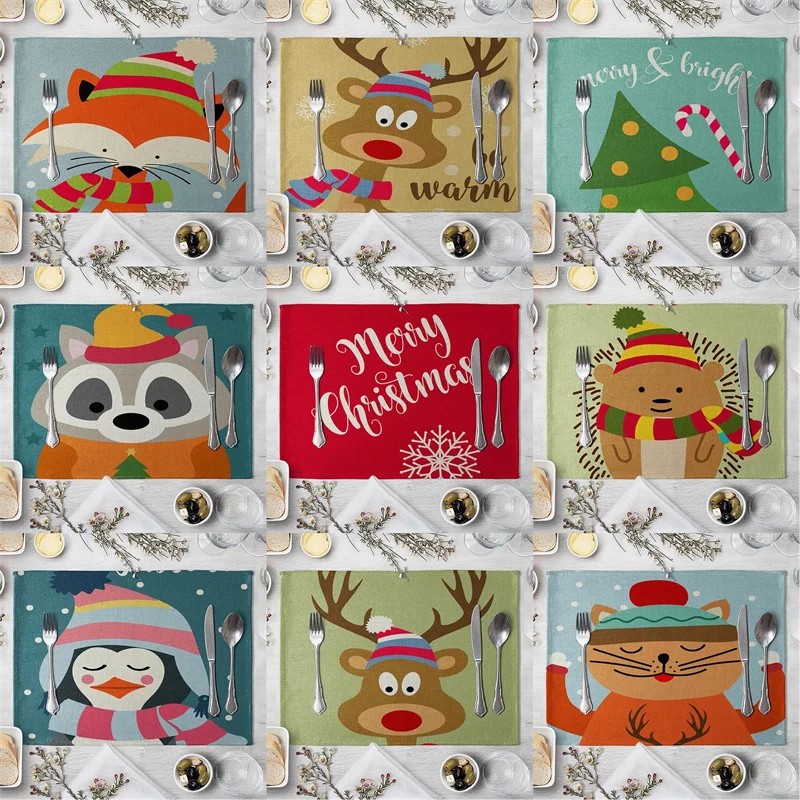 Merry Christmas Deer Dining Table Mat 42x32cm Cute Animal Bear Happy Festival Kitchen Placemat Cotton Linen Coaster Pad Decor
Merry Christmas Deer Dining Table Mat 42x32cm Cute Animal Bear Happy Festival Kitchen Placemat Cotton Linen Coaster Pad Decor