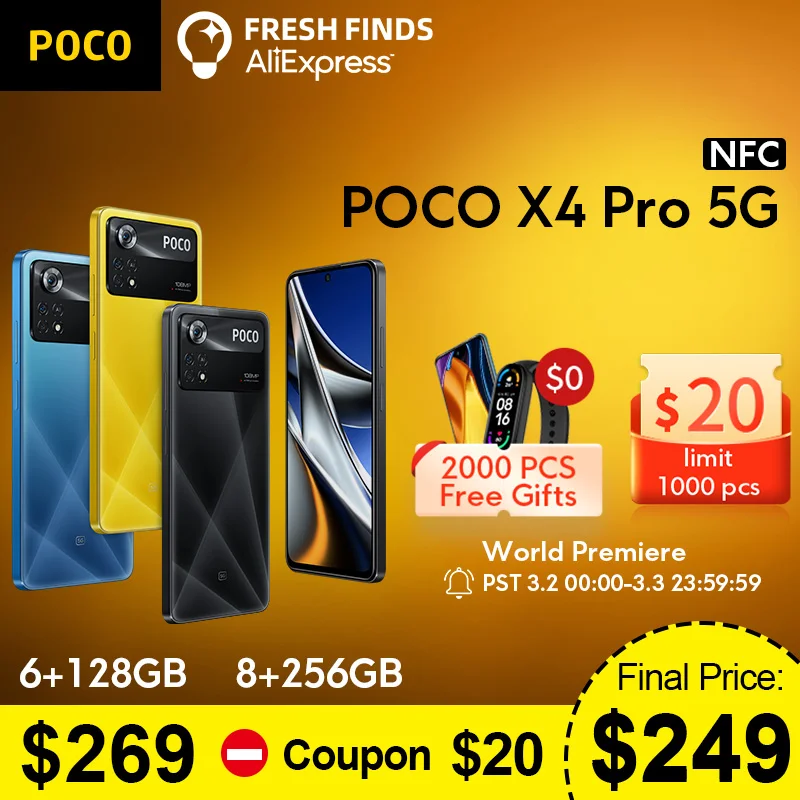 【World Premiere】POCO X4 Pro 5G Smartphone Telephone 108MP Triple Camera 120Hz Amoled screen 67W turbo charging Global Version
【World Premiere】POCO X4 Pro 5G Smartphone Telephone 108MP Triple Camera 120Hz Amoled screen 67W turbo charging Global Version