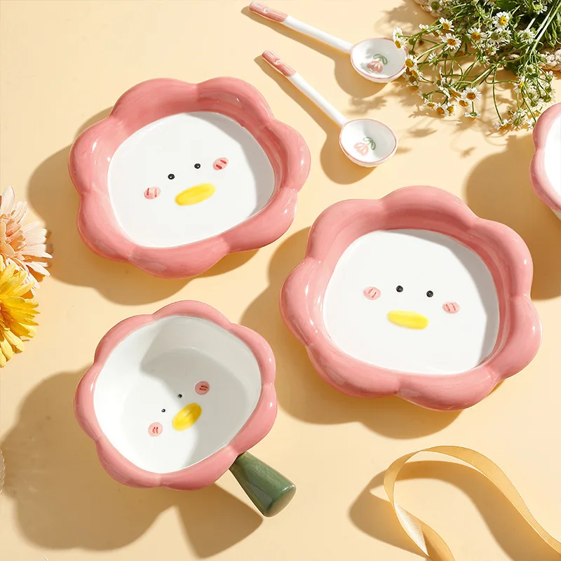 New Sunflower Ceramic Tableware Cartoon Cute Household Salad Bowls Plate Spoon Microwave Oven Cake Dishes Kitchen Tableware 
New Sunflower Ceramic Tableware Cartoon Cute Household Salad Bowls Plate Spoon Microwave Oven Cake Dishes Kitchen Tableware