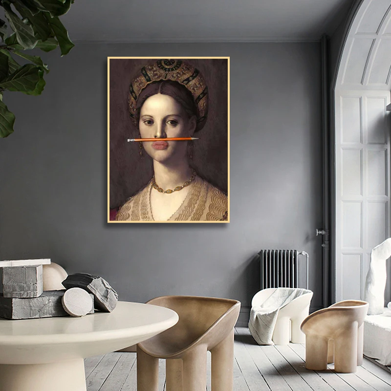 Classical Vintage Woman Oil Painting on Canvas Posters and Prints Fun Lips Pen Wall Art Pictures for Living Room Nordic Decor
Classical Vintage Woman Oil Painting on Canvas Posters and Prints Fun Lips Pen Wall Art Pictures for Living Room Nordic Decor