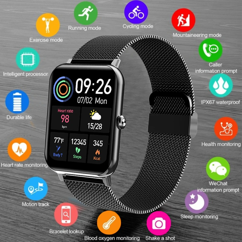 

Смарт-часы Lige мужские с сенсорным экраном, водостойкие, Ip67, Bluetooth, для Android/Ios 2022
