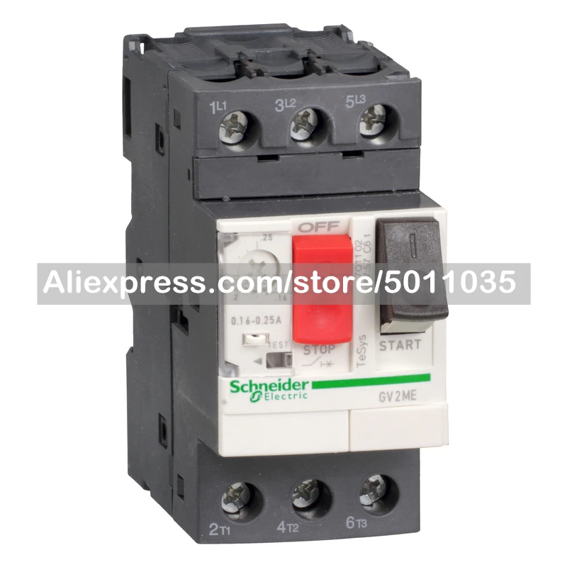 GV2ME05C Schneider Electric TeSys thermal magnetic motor circuit breaker, current 0.63-1A, maximum breaking capacity Icu 100kA
GV2ME05C Schneider Electric TeSys thermal magnetic motor circuit breaker, current 0.63-1A, maximum breaking capacity Icu 100kA
