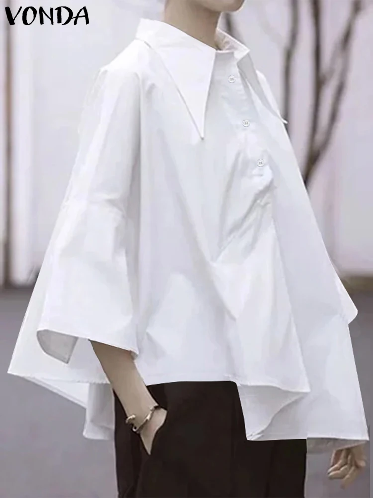 VONDA Women White Shirts 2023 Summer Tops Fashion Asymmetrical Tunic Elegant Flare Sleeve Buttons Lapel Casual Blouses Oversize
VONDA Women White Shirts 2023 Summer Tops Fashion Asymmetrical Tunic Elegant Flare Sleeve Buttons Lapel Casual Blouses Oversize