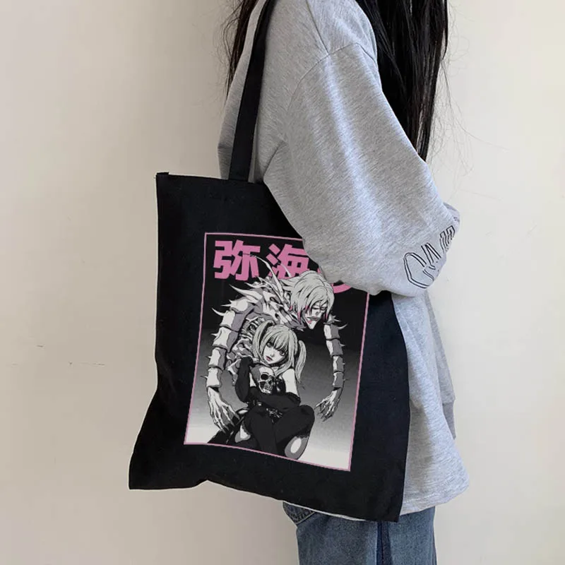 Death Note Canvas Bag Japanese Anime Printed Shopping Bag Fun Casual Cartoon Gothic Female Bag Large Capacity Women Shoulder Bag
Death Note Canvas Bag Japanese Anime Printed Shopping Bag Fun Casual Cartoon Gothic Female Bag Large Capacity Women Shoulder Bag