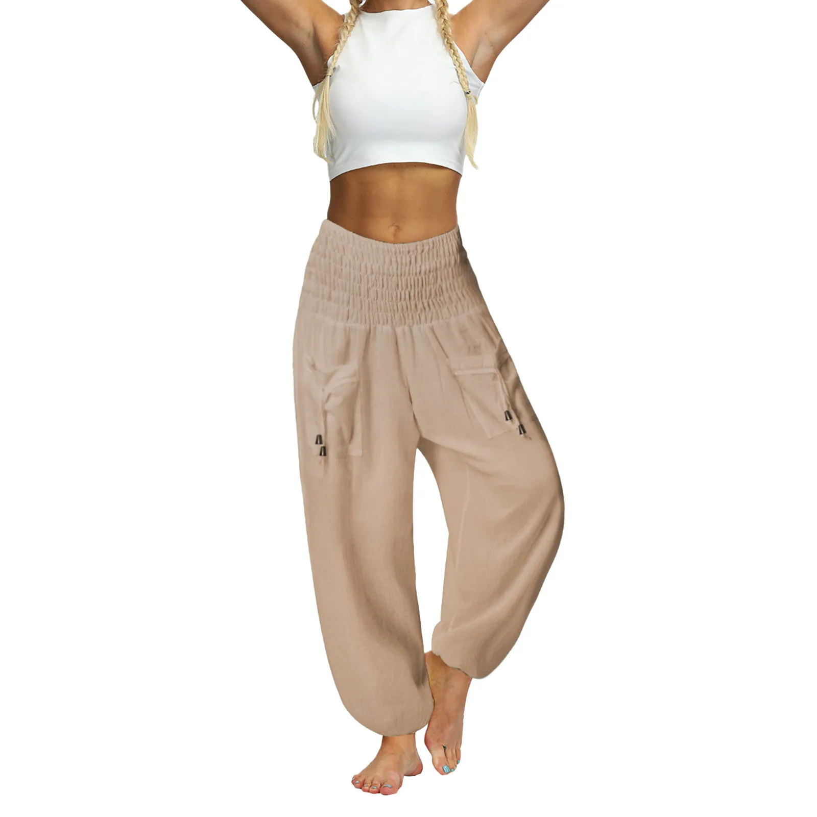 Women High Waist Pants 2022 Casual Loose Beach Lady Trousers Spring Summer New Fashion Drawstring pocket Street Pants Female
Women High Waist Pants 2022 Casual Loose Beach Lady Trousers Spring Summer New Fashion Drawstring pocket Street Pants Female