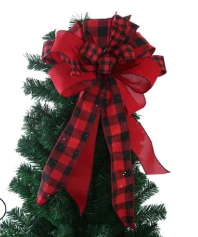 Handmade Christmas Tree Bow Ornaments Tree Topper Large Plaid Bow-knot Christmas Tree Decorations for Home Christmas Party
Handmade Christmas Tree Bow Ornaments Tree Topper Large Plaid Bow-knot Christmas Tree Decorations for Home Christmas Party