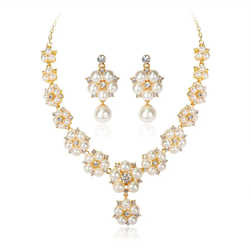 Fashion Pearl Rhinestone Elegant Bridal Jewelry Sets DIY Wedding Decorations Crystal Plated Necklace Ornament Crafts
Fashion Pearl Rhinestone Elegant Bridal Jewelry Sets DIY Wedding Decorations Crystal Plated Necklace Ornament Crafts