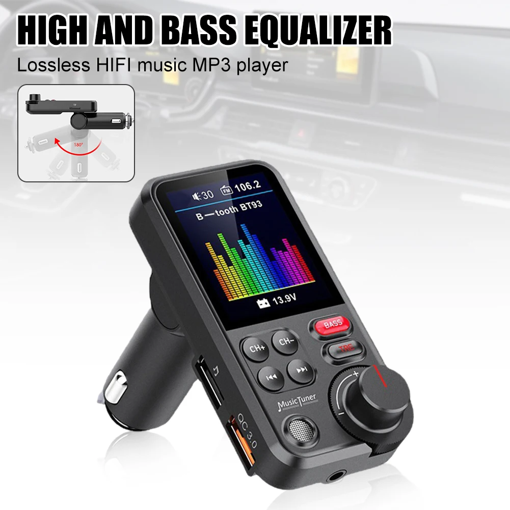 Car FM Transmitter Bluetooth-Compatible Wireless MP3 Player 1A USB Fast Charging Handsfree Call Noice-Reduction Bass Car Audio
Car FM Transmitter Bluetooth-Compatible Wireless MP3 Player 1A USB Fast Charging Handsfree Call Noice-Reduction Bass Car Audio