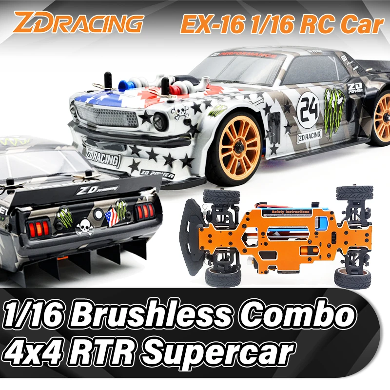 ZD Racing EX-16 1/16 RC Car 2435 Waterproof Brushless Motor 4WD Remote Control Vehicles RTR Model Cars for Ford Mustang Wltoys
ZD Racing EX-16 1/16 RC Car 2435 Waterproof Brushless Motor 4WD Remote Control Vehicles RTR Model Cars for Ford Mustang Wltoys