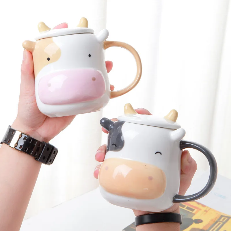 Ceramic Cute Cow Mug Coffee Cups Lids Spoons Children's Large-capacity Water Office Milk New Product Creative Home Drinkware
Ceramic Cute Cow Mug Coffee Cups Lids Spoons Children's Large-capacity Water Office Milk New Product Creative Home Drinkware