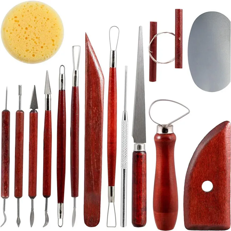 Ceramic Tools 15-piece Set Wooden Double-headed Radium Wire Knife Clay Sculpture Modeling Tools Professional Handmade Supplies
Ceramic Tools 15-piece Set Wooden Double-headed Radium Wire Knife Clay Sculpture Modeling Tools Professional Handmade Supplies