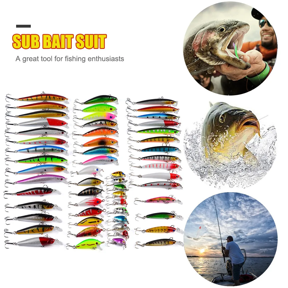 56pcs Topwater Minnow Lures Artificial Wobbler Fishing Soft Bait Professional Fishing Tackle SwimBait Supplies
56pcs Topwater Minnow Lures Artificial Wobbler Fishing Soft Bait Professional Fishing Tackle SwimBait Supplies