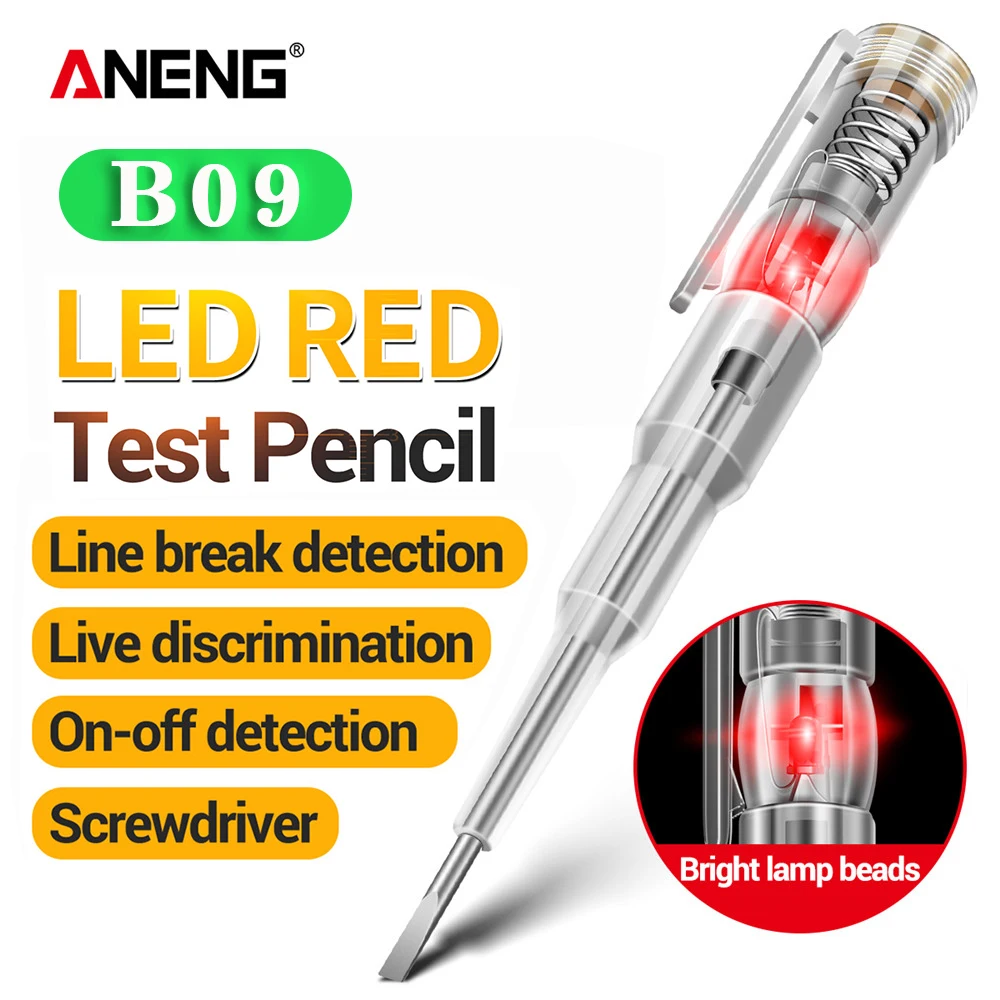 ANENG B09 voltimetro amperimetro digital tester electric Induced Electric Screwdriver Probe With Indicator Light Test pen Sensor
ANENG B09 voltimetro amperimetro digital tester electric Induced Electric Screwdriver Probe With Indicator Light Test pen Sensor
