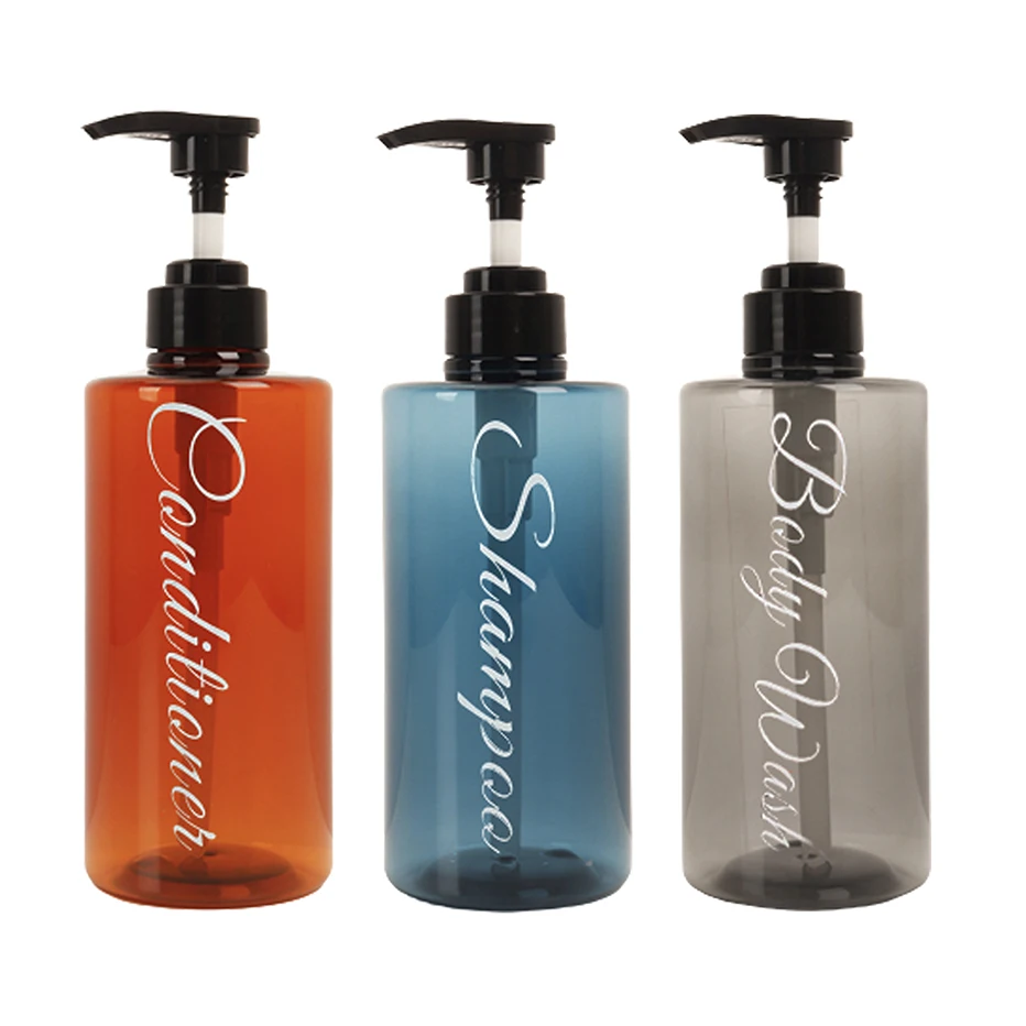 3Pcs Refillable Shampoo and Conditioner Bottles for Shower Empty Soap Dispenser Set with Printed Labels for Hotel Bathroom
3Pcs Refillable Shampoo and Conditioner Bottles for Shower Empty Soap Dispenser Set with Printed Labels for Hotel Bathroom