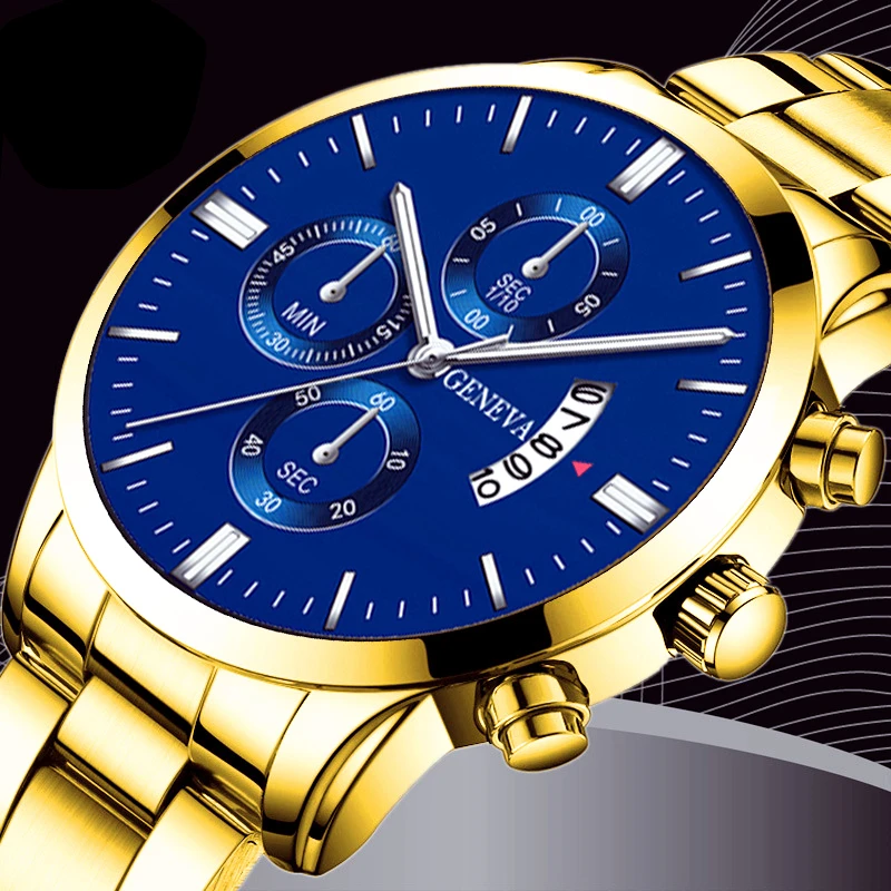 Luxury Mens Watches Fashion Gold Stainless Steel Quartz Wrist Watch Calendar Clock Men Business Casual Leather Watch
Luxury Mens Watches Fashion Gold Stainless Steel Quartz Wrist Watch Calendar Clock Men Business Casual Leather Watch