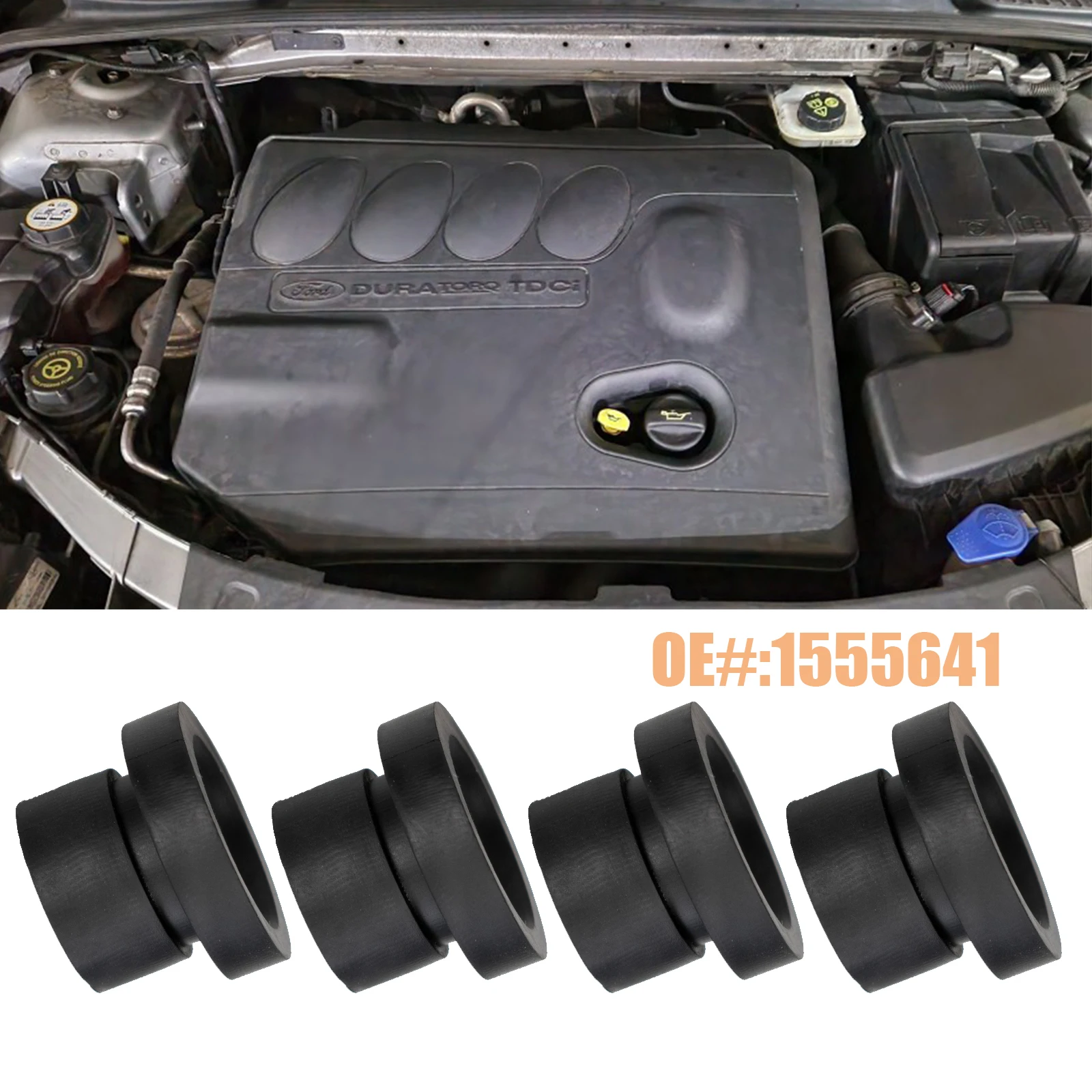 Для Ford Mondeo Mk4 4 Focus 2 MK2 Galaxy C Max S Max 4 шт. 2,0 верхняя крышка дизельного двигателя втулка резиновый буфер крепление втулка ограничитель 
Для Ford Mondeo Mk4 4 Focus 2 MK2 Galaxy C Max S Max 4 шт. 2,0 верхняя крышка дизельного двигателя втулка резиновый буфер крепление втулка ограничитель