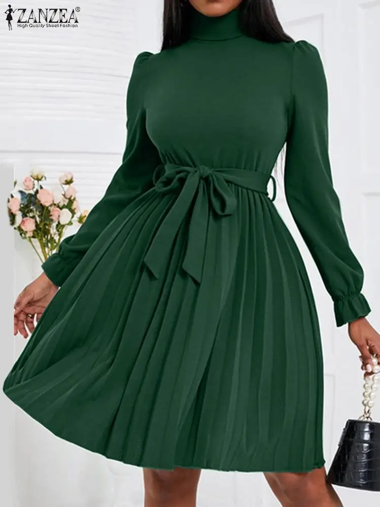 ZANZEA Elegant Pleated Women Dresses 2022 Spring Knee Length Long Sleeve Sundress Oversize Casual Solid Belted A Line Robe Femme
ZANZEA Elegant Pleated Women Dresses 2022 Spring Knee Length Long Sleeve Sundress Oversize Casual Solid Belted A Line Robe Femme