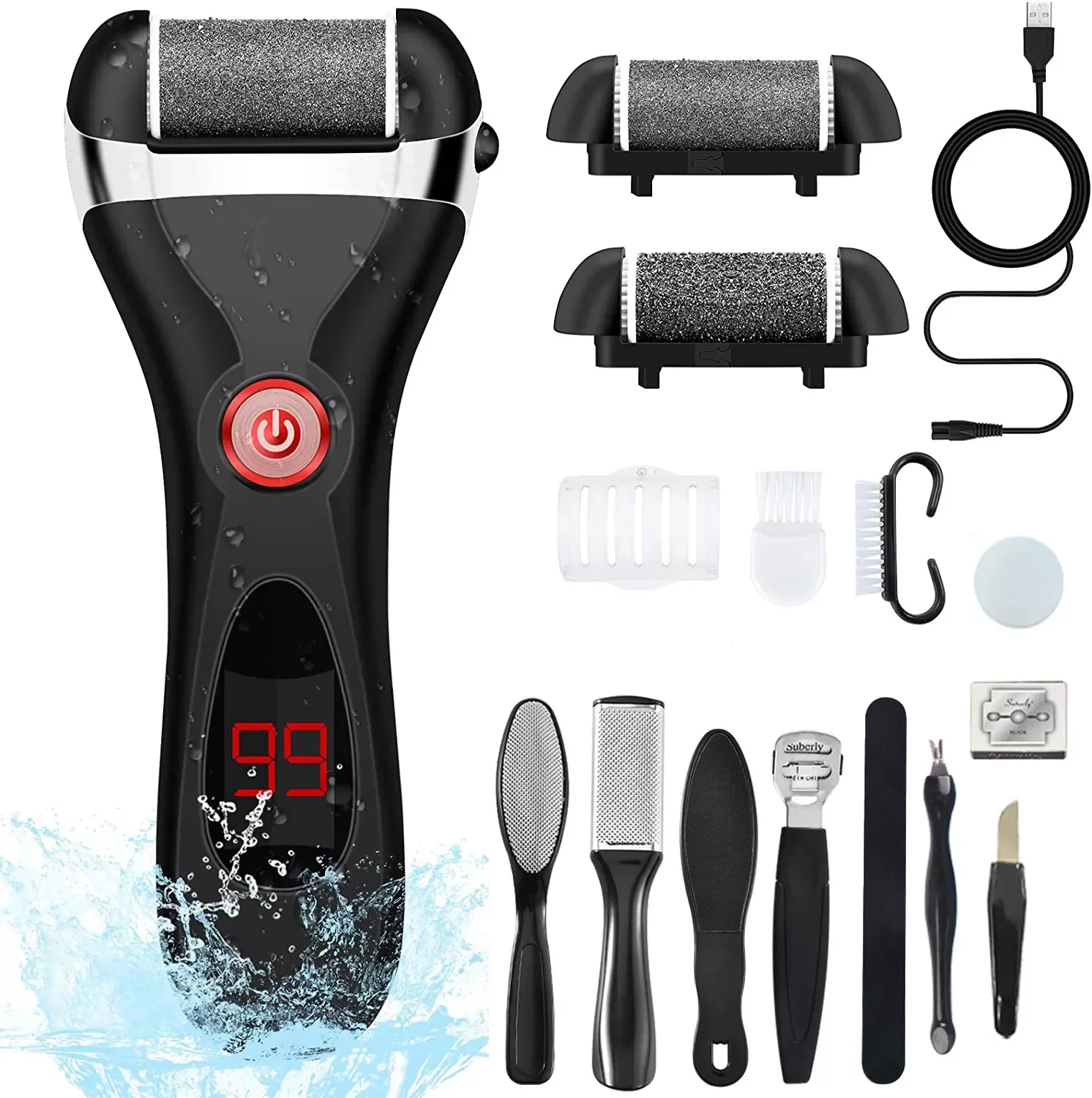Rechargeable Electric Foot File Callus Remover Machine Pedicure Device Foot Care Tools Feet For Heels Remove Dead Skin black 13
Rechargeable Electric Foot File Callus Remover Machine Pedicure Device Foot Care Tools Feet For Heels Remove Dead Skin black 13