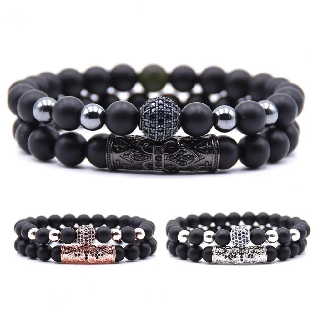 2Pcs/Set Nice-looking Bracelet Corrosion Resistant Alloy Bead Design Men Jewelry Bracelet for Daily
2Pcs/Set Nice-looking Bracelet Corrosion Resistant Alloy Bead Design Men Jewelry Bracelet for Daily