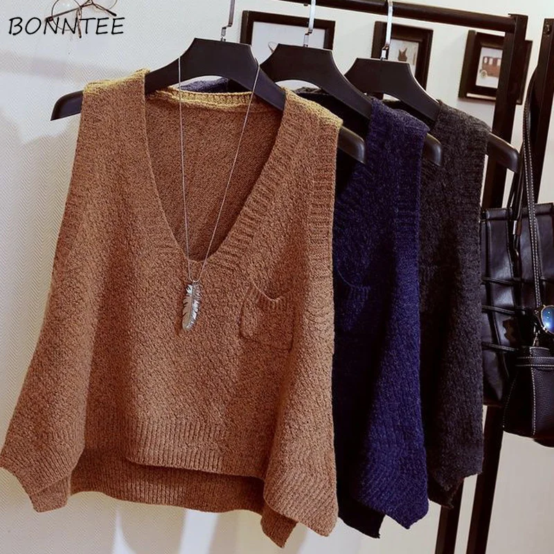 Sweater Vest Women Minimalist Vintage Baggy V-neck Prevalent Pure Colors Basic Leisure High Street Popular Pockets Japan Style
Sweater Vest Women Minimalist Vintage Baggy V-neck Prevalent Pure Colors Basic Leisure High Street Popular Pockets Japan Style