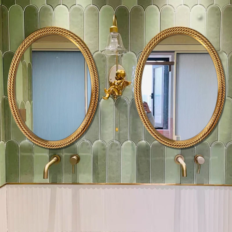 Aesthetic Vintage Makeup Mirror Luxury Makeup Vanity Decorative Wall Mirror Golden Shower Bathroom Espelho Parede Room Decor
Aesthetic Vintage Makeup Mirror Luxury Makeup Vanity Decorative Wall Mirror Golden Shower Bathroom Espelho Parede Room Decor