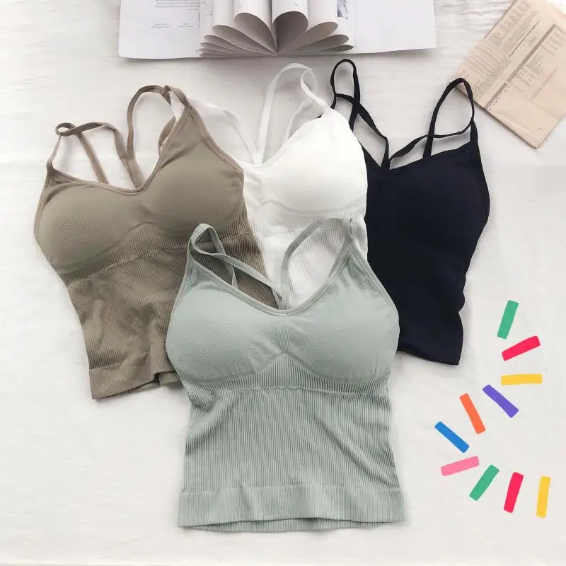 Women Wireless Padded Tank Top Underwear Sexy Push Up Striped Crop Top Fashion Sling Solid Color Camisole
Women Wireless Padded Tank Top Underwear Sexy Push Up Striped Crop Top Fashion Sling Solid Color Camisole