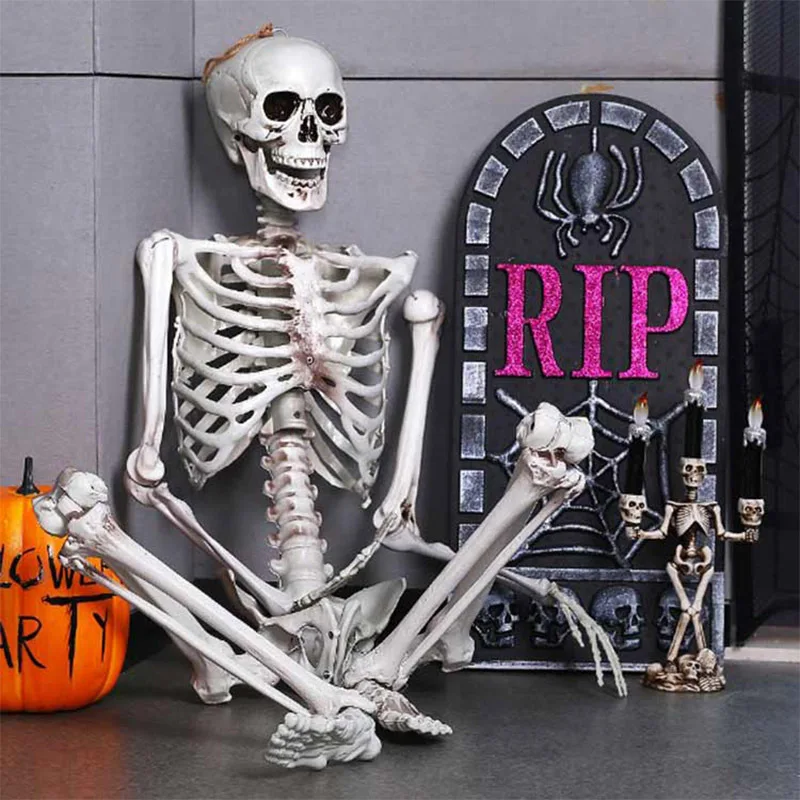 

90cm Halloween Horror Anatomy Movable Skull Skeleton Halloween Props Poseable Full Life Size Skeleton Prop Halloween Decoration