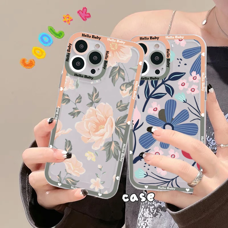 Transparent Flower Phone Case for iPhone 11 12 13 Mini Pro Max 14 Pro Max Case shell 
Transparent Flower Phone Case for iPhone 11 12 13 Mini Pro Max 14 Pro Max Case shell