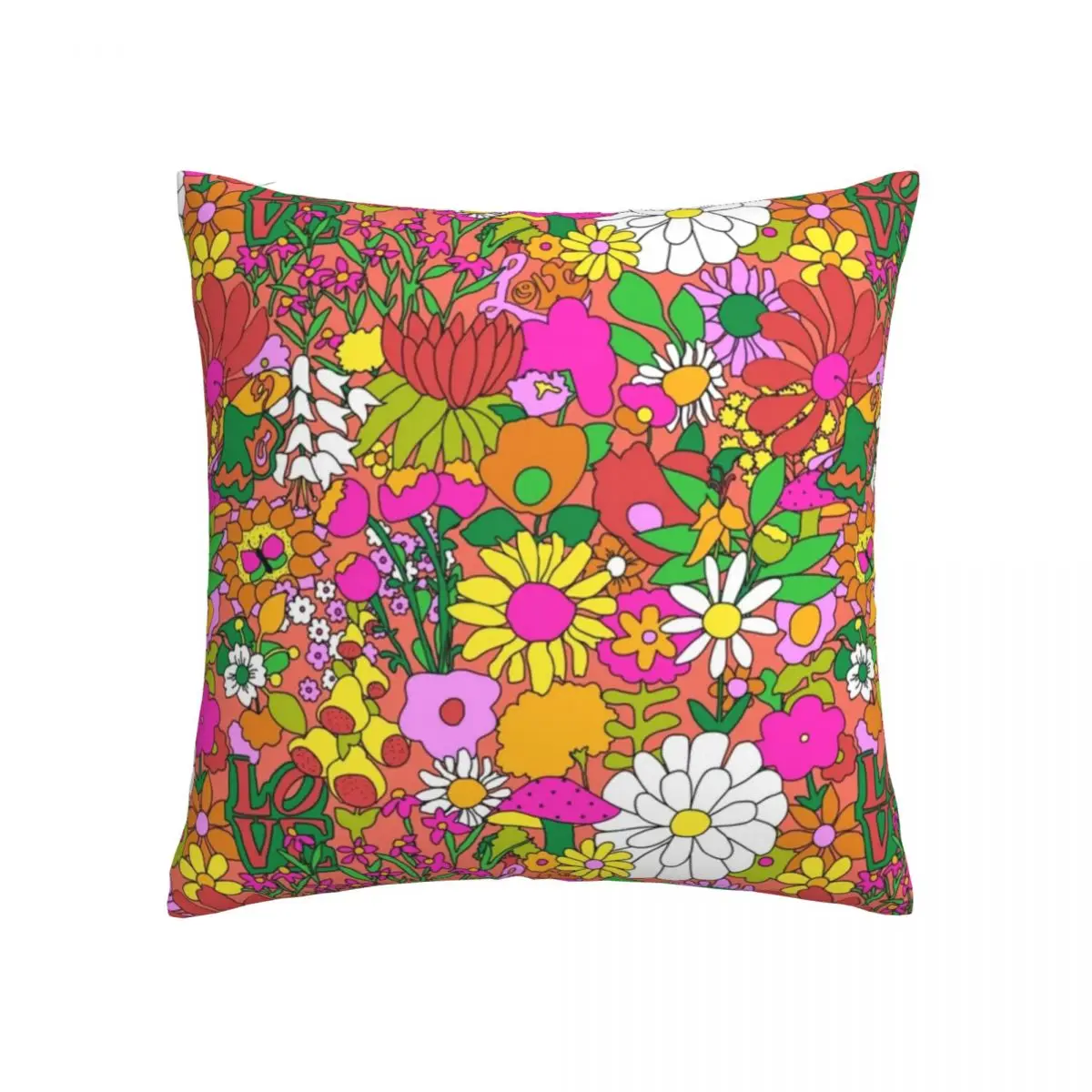 Peace Flower Power Pillow Case 60S Groovy Garden Retro Polyester Pillowcase Cushion Zipper Spring Cover
Peace Flower Power Pillow Case 60S Groovy Garden Retro Polyester Pillowcase Cushion Zipper Spring Cover