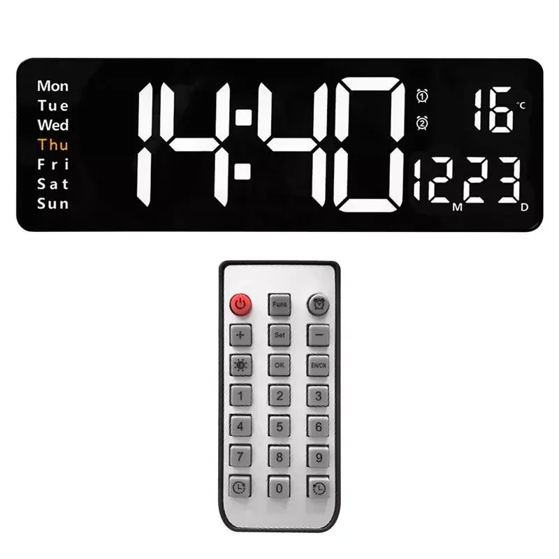 Digital Wall Clock With Remote Control Multifunctional LED Digital Count Up & Down Wall Clock Power-Off Memory Function For
Digital Wall Clock With Remote Control Multifunctional LED Digital Count Up & Down Wall Clock Power-Off Memory Function For
