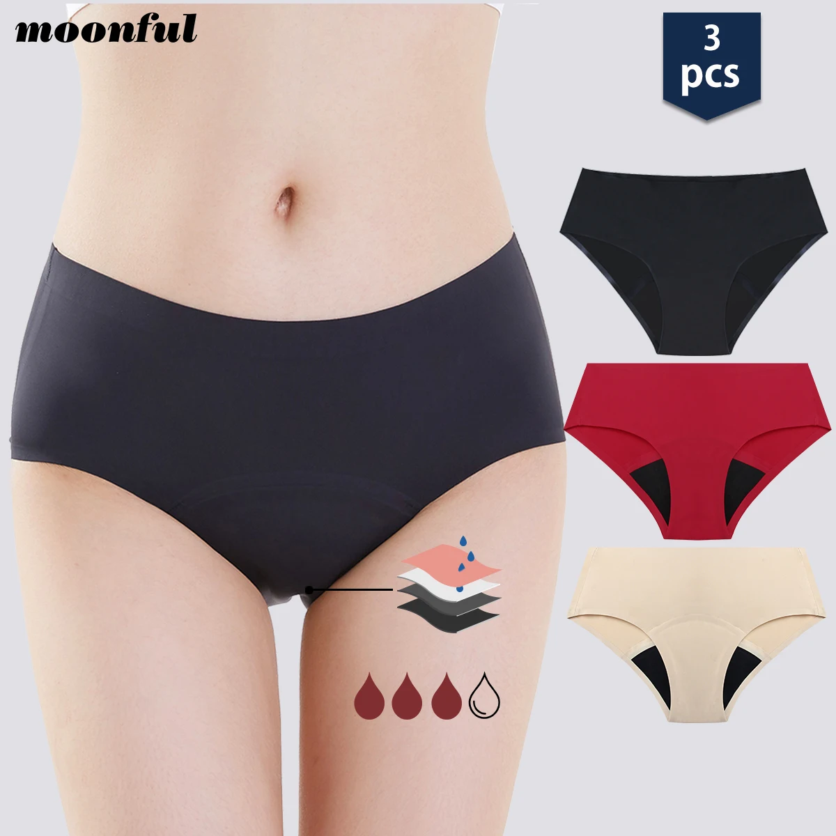 Бесшовные женские менструальные трусики 3 шт., впитывающие, герметичные, из ледяного шелка, мягкое женское нижнее белье для критических дней
Бесшовные женские менструальные трусики 3 шт., впитывающие, герметичные, из ледяного шелка, мягкое женское нижнее белье для критических дней