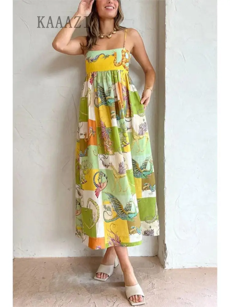 KAAAZI Backless Casual Women Print Sleeveless Midi Dress Party Vacation Fashion Elegant Big Hem Straps Slip Long Dress Vestido
KAAAZI Backless Casual Women Print Sleeveless Midi Dress Party Vacation Fashion Elegant Big Hem Straps Slip Long Dress Vestido