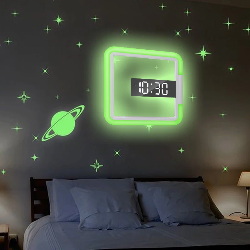 3D LED Multifunctional Wall RGB Clock Digital Table Clock Alarm Mirror Hollow Wall Clock Nightlight Home Living Room Decoration
3D LED Multifunctional Wall RGB Clock Digital Table Clock Alarm Mirror Hollow Wall Clock Nightlight Home Living Room Decoration