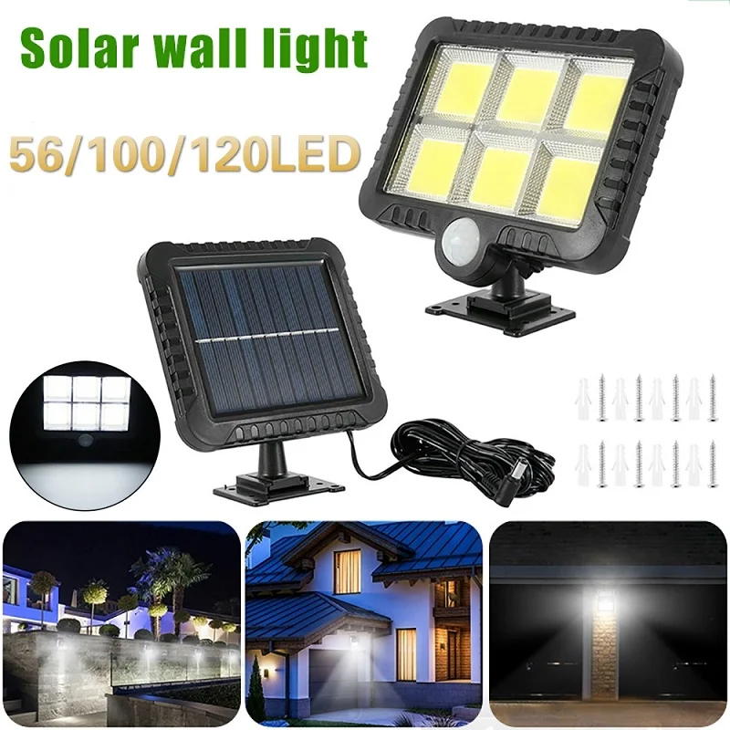 LED Solar Wall Light 56/100/120 COB Outdoors Garden PIR Motion Sensor Garage Lamp Waterproof Rechargeable Infrared Security
LED Solar Wall Light 56/100/120 COB Outdoors Garden PIR Motion Sensor Garage Lamp Waterproof Rechargeable Infrared Security