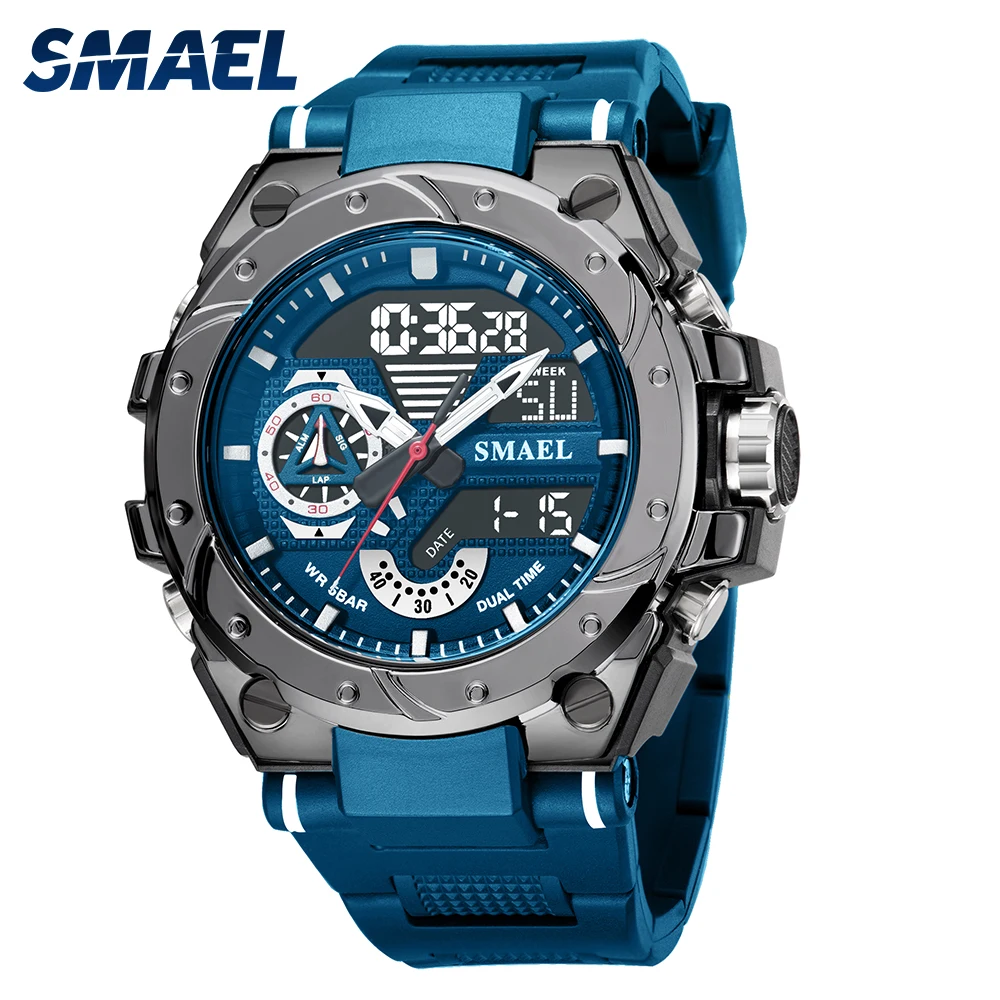 Sports Watches Waterproof SMAEL Men's Watch Military Army Blue Stopwatch Week Display Clocke 8060 Fashion Quartz Wristwatch Men
Sports Watches Waterproof SMAEL Men's Watch Military Army Blue Stopwatch Week Display Clocke 8060 Fashion Quartz Wristwatch Men