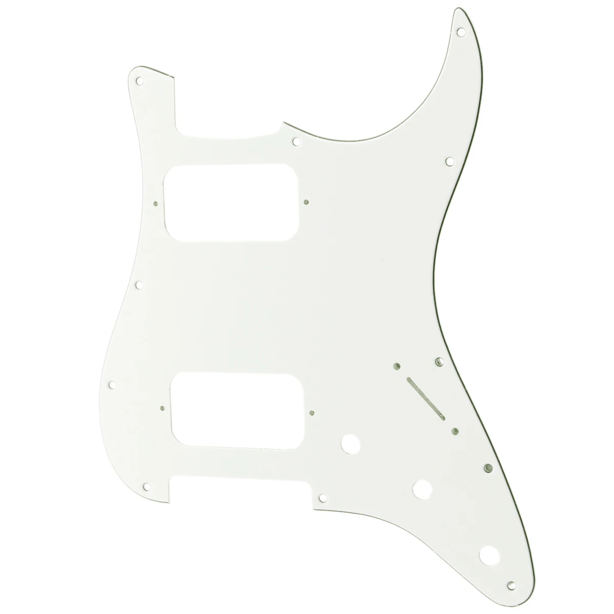 

Musiclily Pro 11 Holes Round Corner HH Strat Pickguard for American/Mexican Fender Standard Stratocaster, 3Ply White