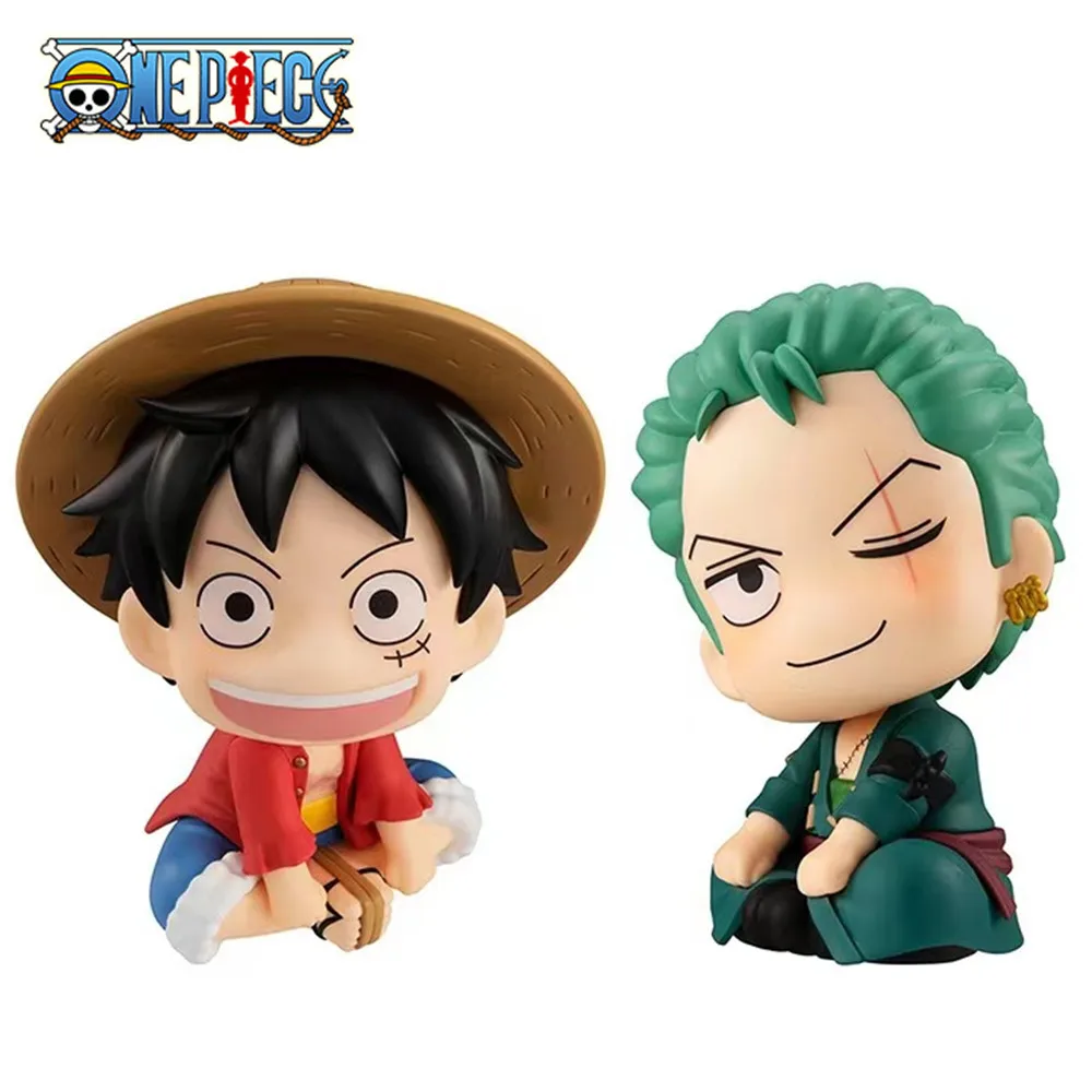 

7cm One Piece Q Version Anime Figure Toys Luffy Roronoa Zoro Action Figural Kawaii Doll Car Decoration PVC Model Kids Gifts