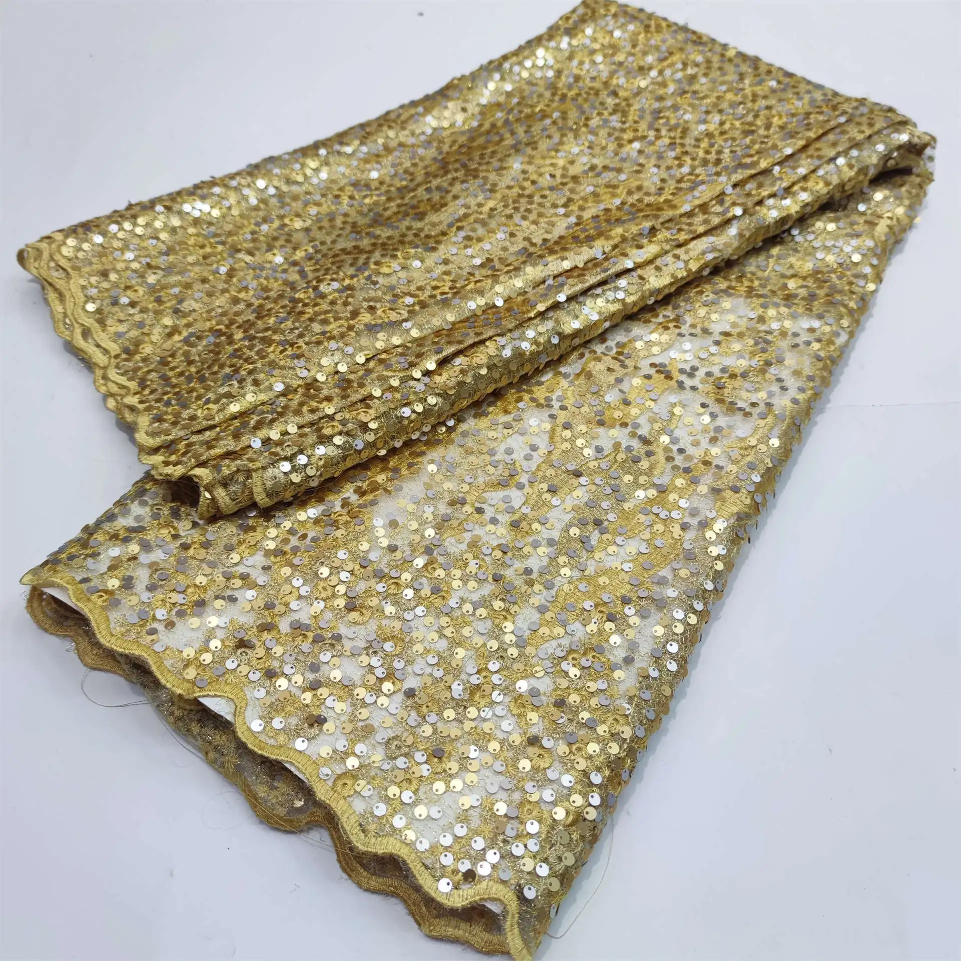 Gold Tulle Lace Fabric Sequin African Nigerian Fabric Lace Material for Dressmaking Bridal By The Yard Sewing Supplies LYYN29
Gold Tulle Lace Fabric Sequin African Nigerian Fabric Lace Material for Dressmaking Bridal By The Yard Sewing Supplies LYYN29