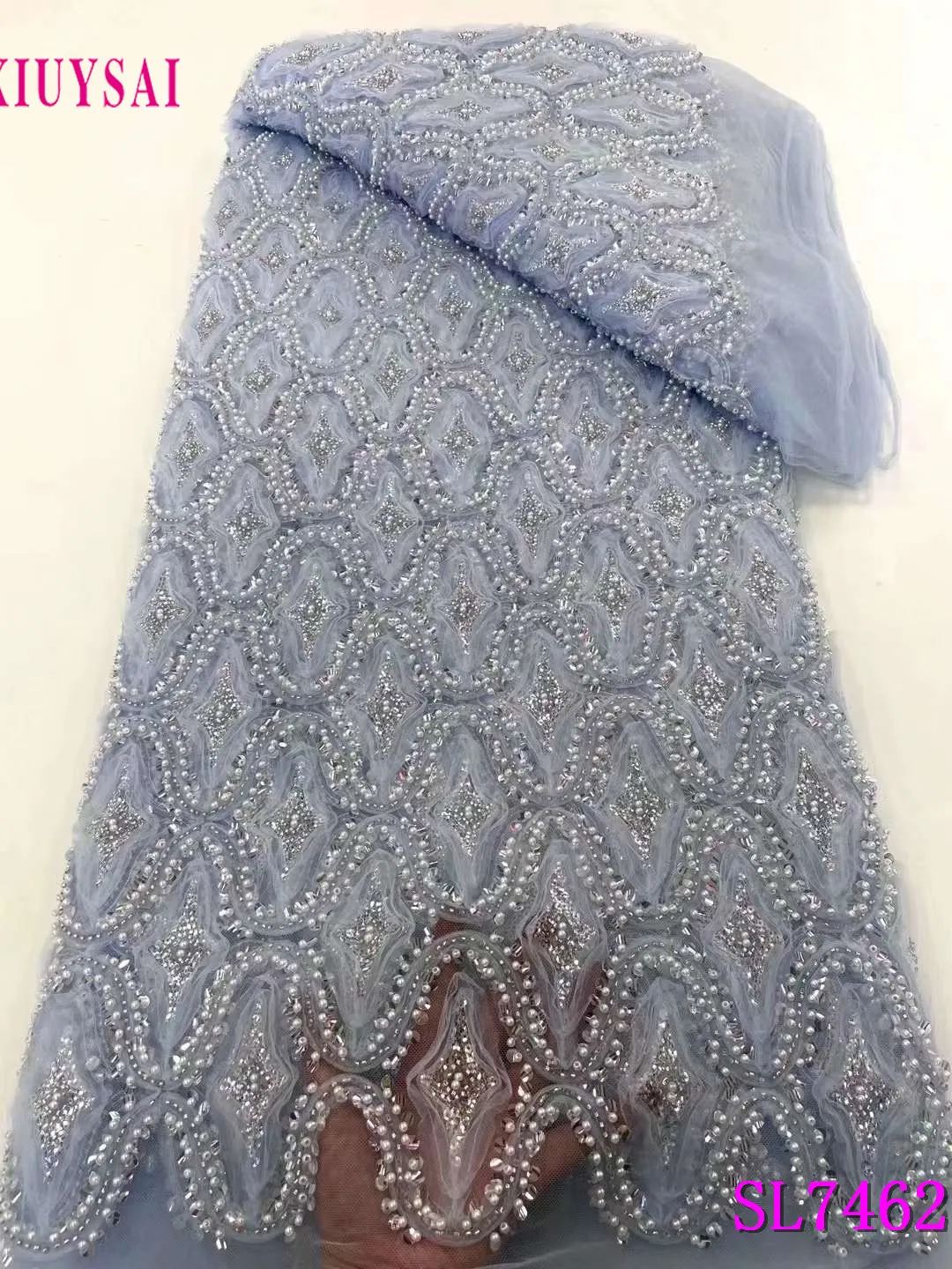 Blue French Luxury Handmade Beaded Lace Fabric African Latest Tulle Lace Fabrics for Bridal Material Lace for Wedding
Blue French Luxury Handmade Beaded Lace Fabric African Latest Tulle Lace Fabrics for Bridal Material Lace for Wedding