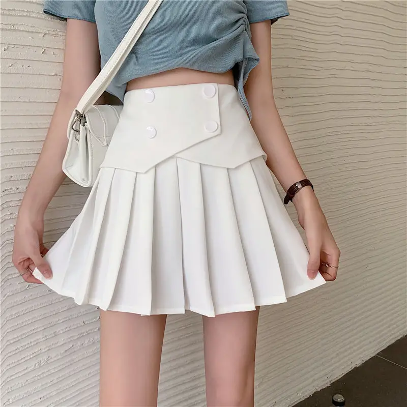 2022 Women Kawaii Black Pleated Skirt Patchwork High Waisted Summer Korean Fashion Preppy Style Elegant Mini Skirts for Girls
2022 Women Kawaii Black Pleated Skirt Patchwork High Waisted Summer Korean Fashion Preppy Style Elegant Mini Skirts for Girls