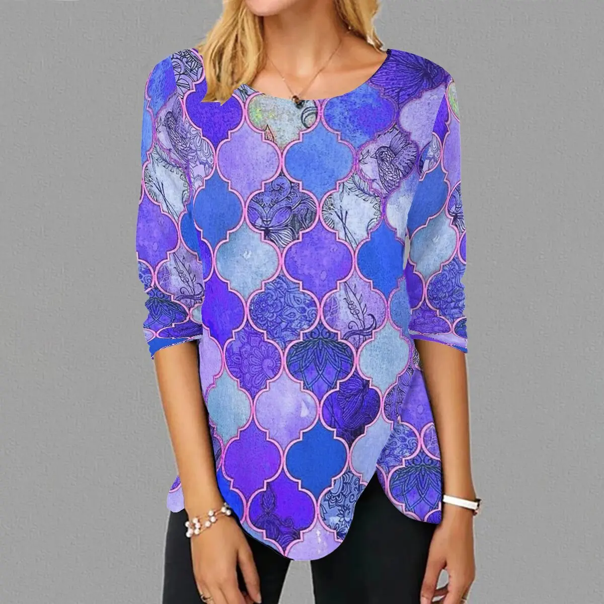 SNAKE YX XXS-10XL Plus Size Women's Autumn Geometric Print Round Neck Casual Loose Long Sleeve Top
SNAKE YX XXS-10XL Plus Size Women's Autumn Geometric Print Round Neck Casual Loose Long Sleeve Top