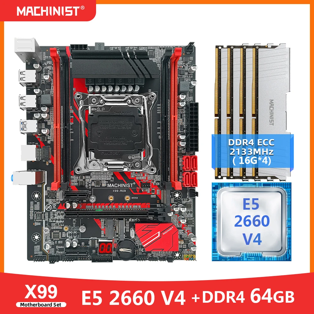MACHINIST X99 Motherboard Kit With Xeon E5 2660 V4 CPU Processor Set 64GB(4*16G) DDR4 ECC RAM Memory LGA 2011-3 NVME M.2 ATX RS9
MACHINIST X99 Motherboard Kit With Xeon E5 2660 V4 CPU Processor Set 64GB(4*16G) DDR4 ECC RAM Memory LGA 2011-3 NVME M.2 ATX RS9