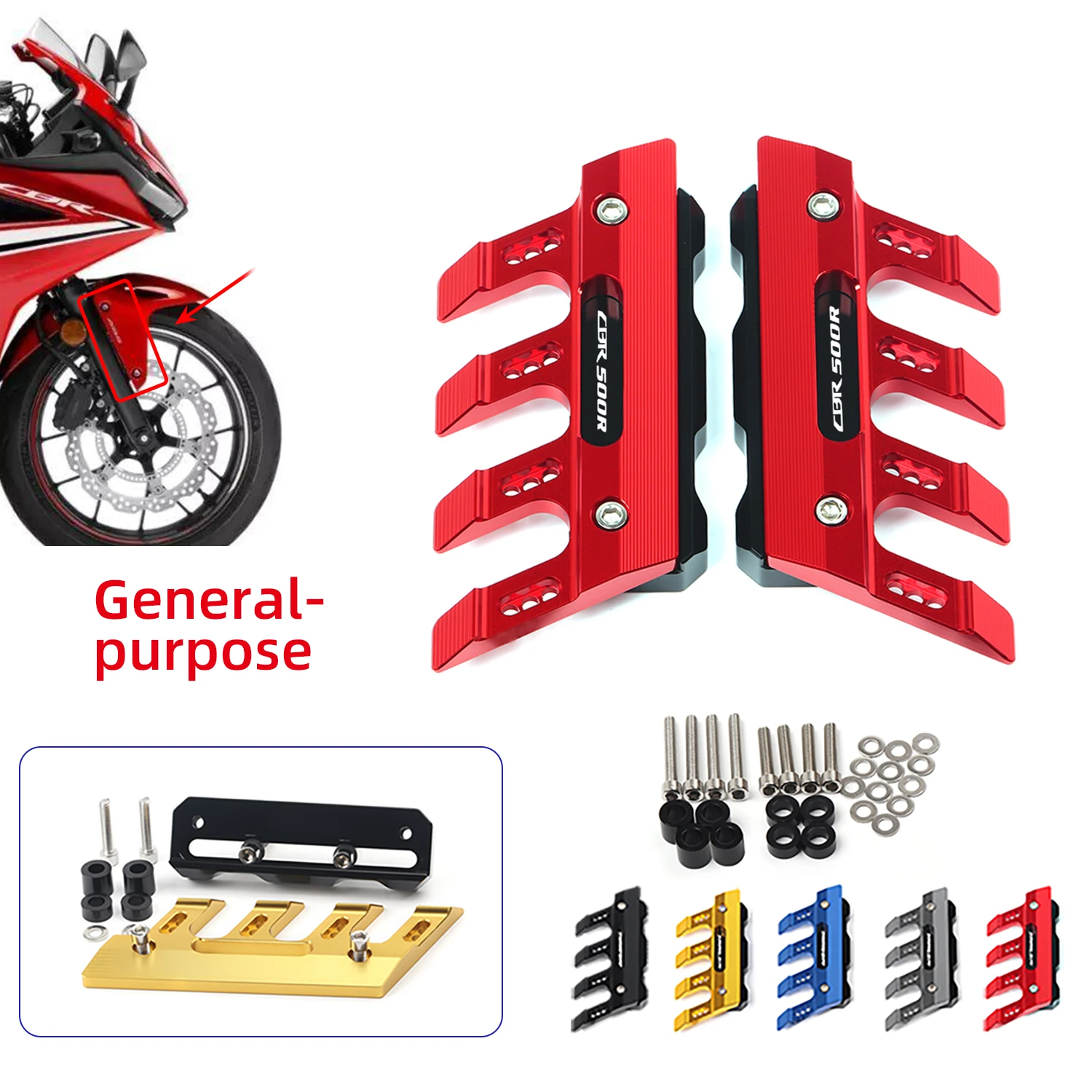 For HONDA CBR500R CBR 500R Motorcycle Mudguard Front Fork Protector Guard Block Front Fender Anti-fall Slider Accessories
For HONDA CBR500R CBR 500R Motorcycle Mudguard Front Fork Protector Guard Block Front Fender Anti-fall Slider Accessories