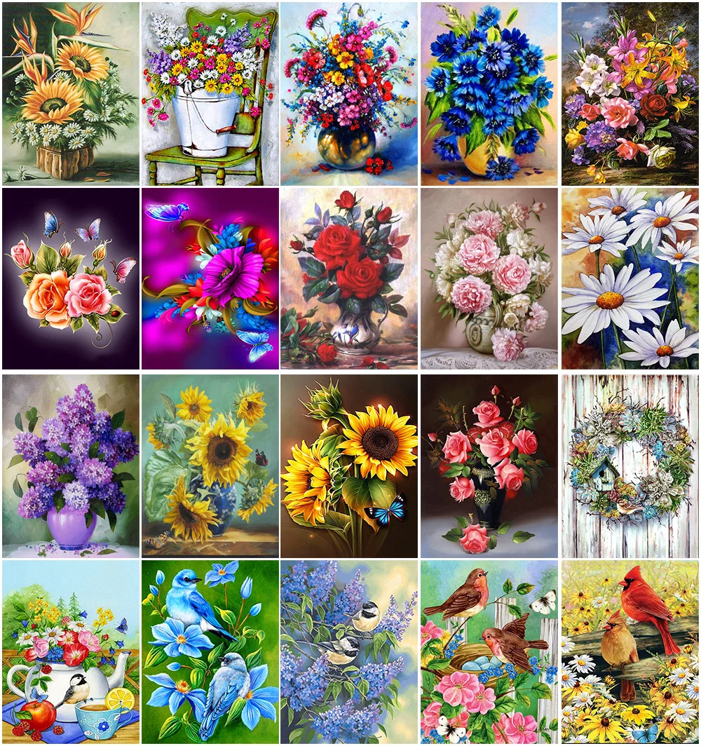5D Diamond Painting Flowers Cross Stitch Full Round Diamond Mosaic Bedroom Living Room Wall Decoration
5D Diamond Painting Flowers Cross Stitch Full Round Diamond Mosaic Bedroom Living Room Wall Decoration