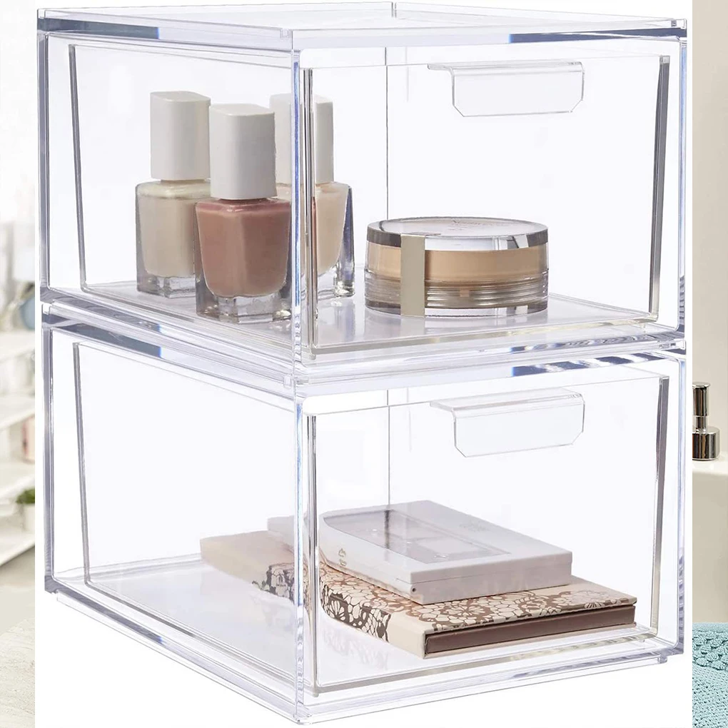 2piece Stackable Acrylic Storage Box Easy Organization For Makeup Jewelry And Sundries Drawer
2piece Stackable Acrylic Storage Box Easy Organization For Makeup Jewelry And Sundries Drawer