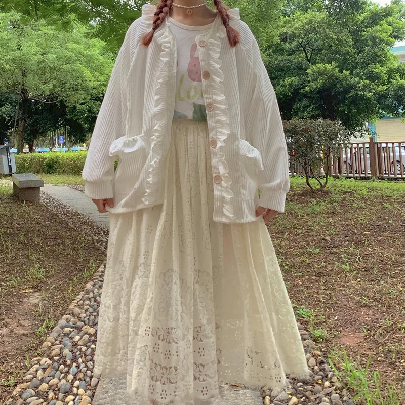 Japanese Sweet Coat Girl Kawaii Single Breasted Loose Ruffles Corduroy Lantern Sleeve Cardigan Coats Autumn New Preppy Style Y2k
Japanese Sweet Coat Girl Kawaii Single Breasted Loose Ruffles Corduroy Lantern Sleeve Cardigan Coats Autumn New Preppy Style Y2k