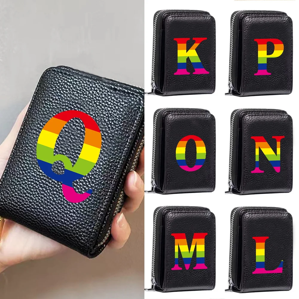 Card Holder Women Wallets Gifts Minimalist Hand Wallet Rainbow Letter Men Personalized Custom Black Zipper Pu Leather Purse 2023
Card Holder Women Wallets Gifts Minimalist Hand Wallet Rainbow Letter Men Personalized Custom Black Zipper Pu Leather Purse 2023