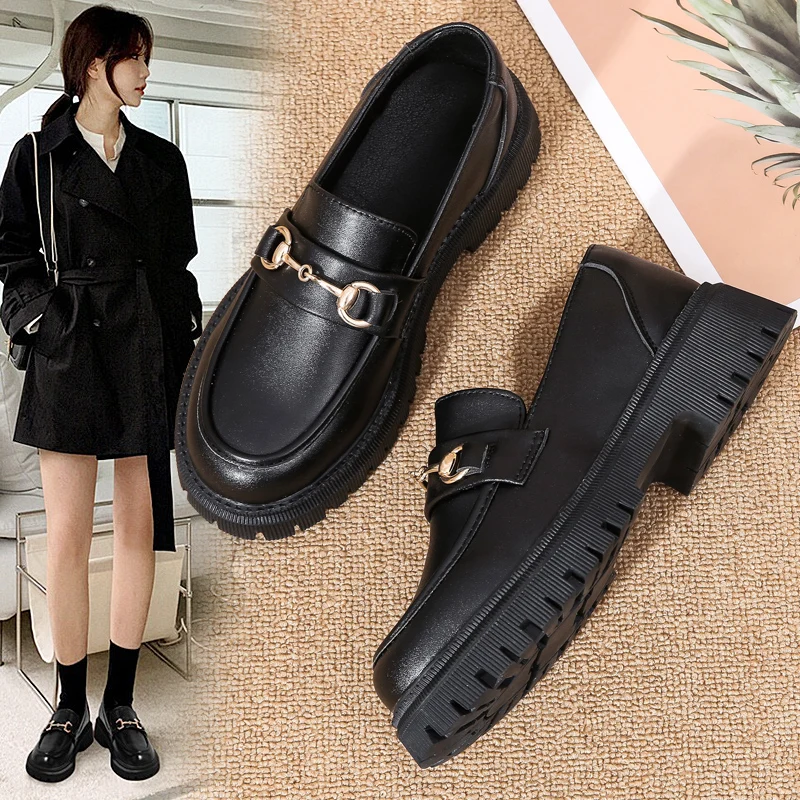 New Leather 5cm Tall Women's Thick Bottom British Style Round Toe Lace-Up Soft-Soled Shoes Korean Version All-Match Martin Boots
New Leather 5cm Tall Women's Thick Bottom British Style Round Toe Lace-Up Soft-Soled Shoes Korean Version All-Match Martin Boots