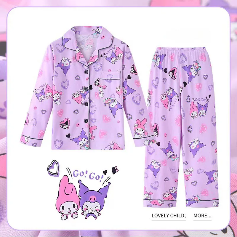 Пижама Sanrio детская с мультяшным аниме, Милый хлопковый топ с длинным рукавом и штаны, Подарочная домашняя одежда
Пижама Sanrio детская с мультяшным аниме, Милый хлопковый топ с длинным рукавом и штаны, Подарочная домашняя одежда